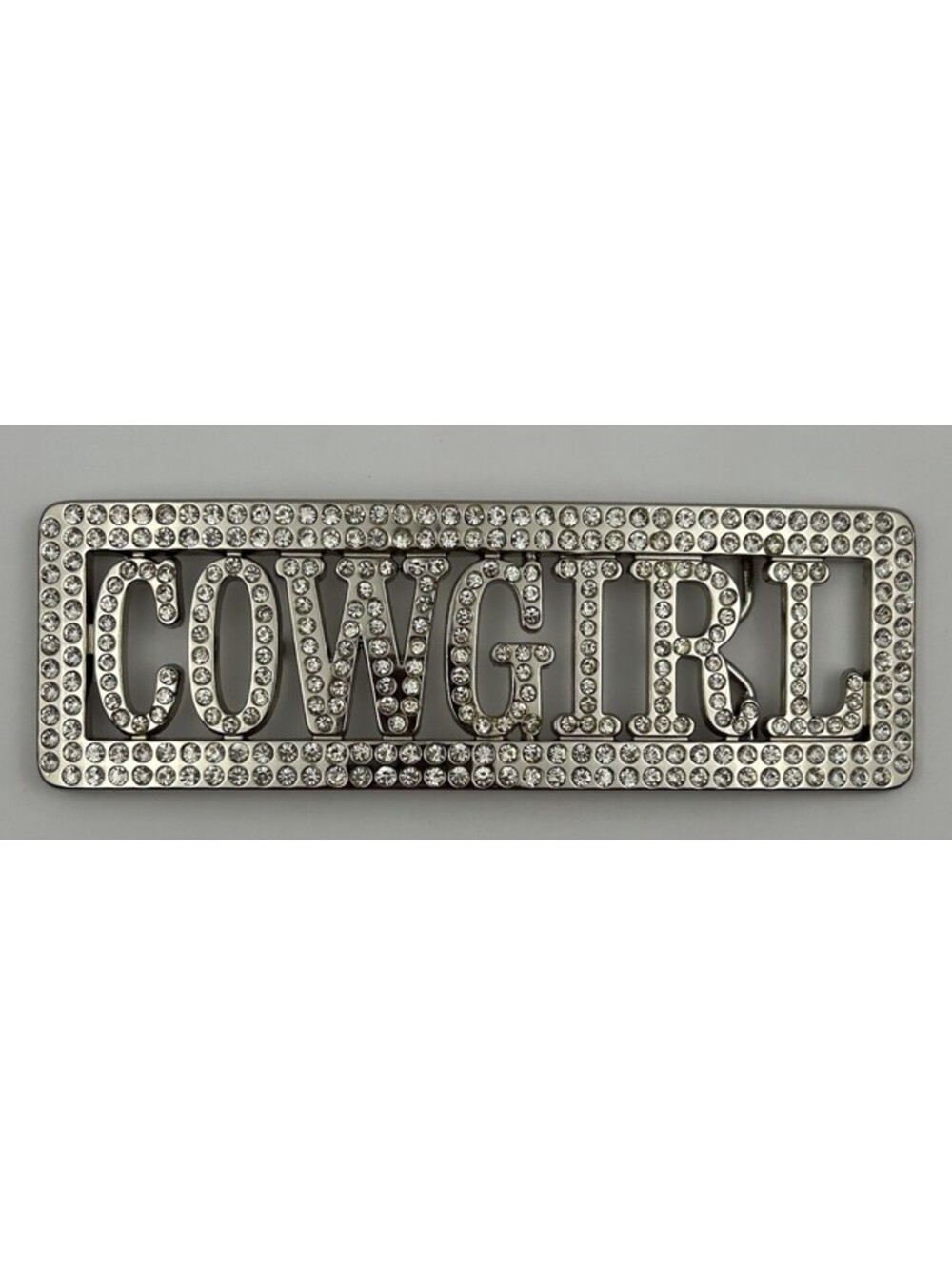 Nocona Cowgirl Belt Buckle Rhinestone Western Bling Silver Rectangle In Box B150